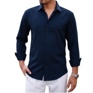 Premium Solid Color Dress Shirt for Men - Classic Fit & Versatile Style