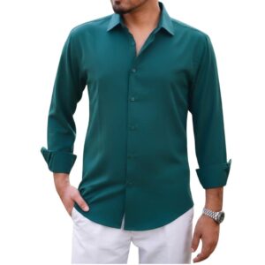 Premium Solid Color Dress Shirt for Men - Classic Style & Comfortable Fit