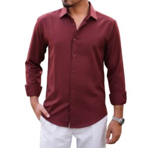 Premium Solid Color Dress Shirt for Men – Versatile and Stylish