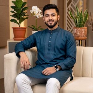 Premium Star-Printed Panjabi for Men - Elegant Ethnic Wear
