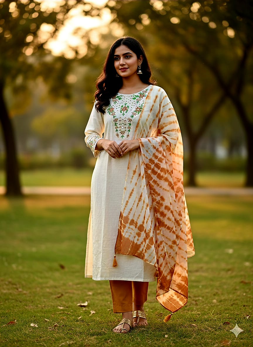 Premium Unstitched Three-Piece Fabric Set for Elegant Custom Outfits % Premium Unstitched Three-Piece Fabric Set for Elegant Custom Outfits