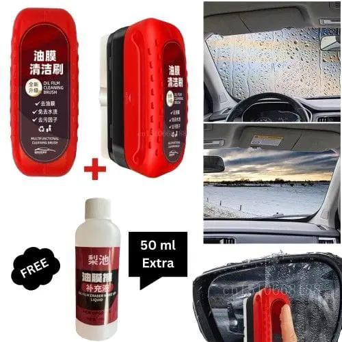 Premium Windshield Cleaner & Glass Oil Film Remover with 50ml Refill % Premium Windshield Cleaner & Glass Oil Film Remover with 50ml Refill
