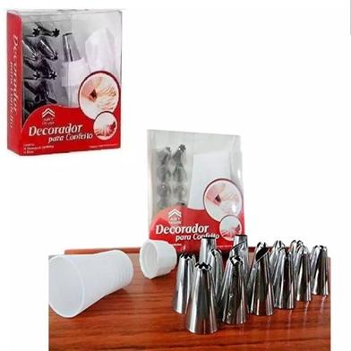 Professional 12-Piece Cake Decorating Kit with Steel Nozzles and Reusable Piping Bags % Professional 12-Piece Cake Decorating Kit with Steel Nozzles and Reusable Piping Bags