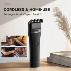 Professional Hair Clipper for Men - Enchen Boost 2, Sleek Black Design