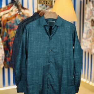 Pure Black Magnet-Cotton Full-Sleeve Shirt
