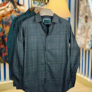 Pure Black Magnet-Cotton Full-Sleeve Shirt — Made in China