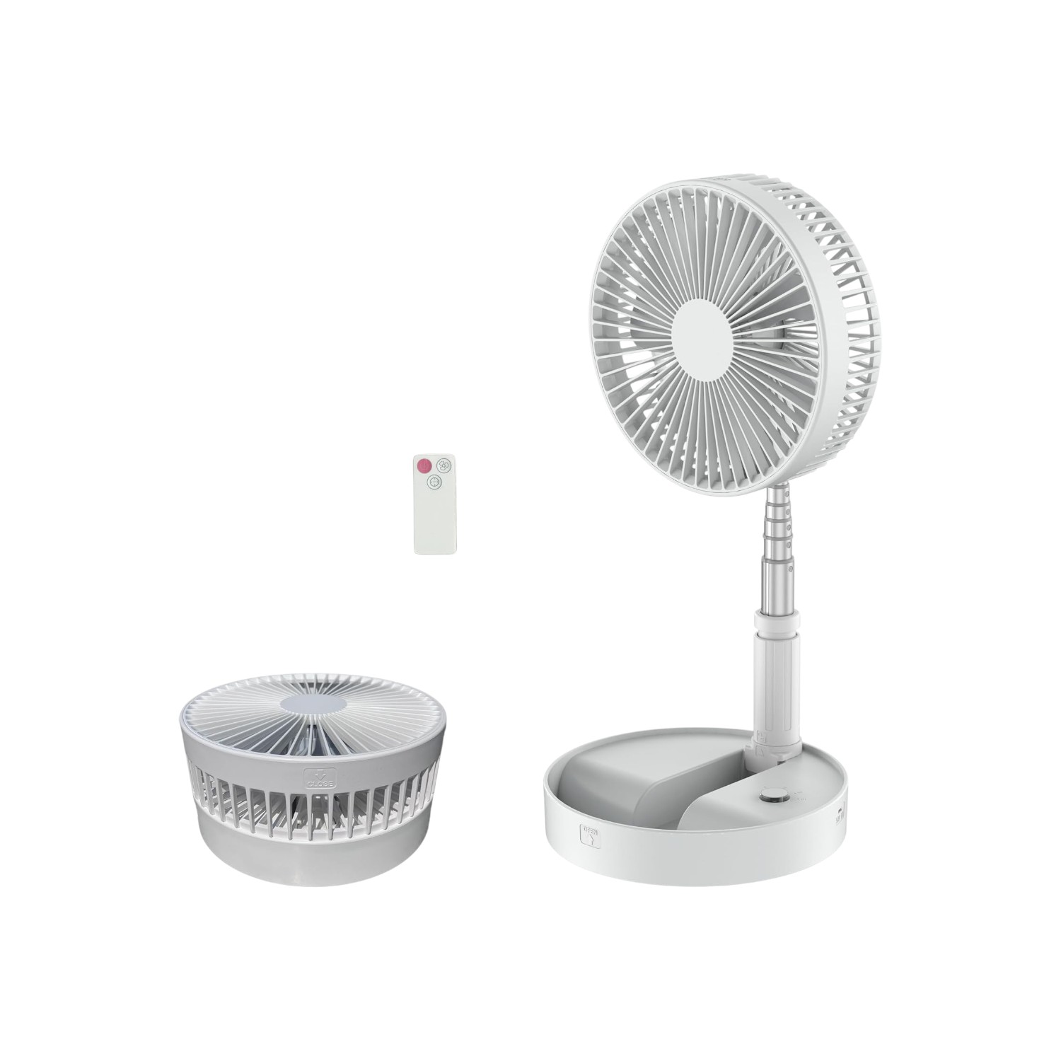 Rechargeable 12-Inch Folding Desk Fan with 10800mAh Battery for Ultimate Portability % Rechargeable 12-Inch Folding Desk Fan with 10800mAh Battery for Ultimate Portability