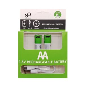 Rechargeable AA 1.5V 750mWh Batteries - Pack of 2 by SmarToools