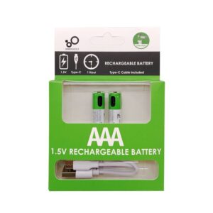Rechargeable AAA 1.5V 750mWh Batteries - SmarTools 2-Pack Set