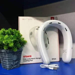 Rechargeable Five-Core Cold Air Neck Fan - Portable & Stylish White Design