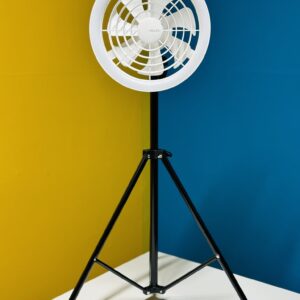 Rechargeable LED Ceiling Fan with Adjustable Tripod Stand - White