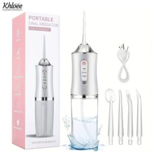 Rechargeable Portable Dental Water Flosser with 4 Tips - 220ml Oral Irrigator
