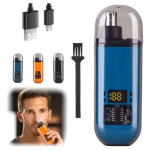 Rechargeable Stainless Steel Nose Hair Trimmer for Precision Grooming