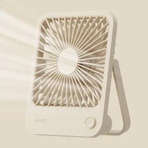 Rechargeable Ultra Thin Desktop Fan in Brown by JISULIFE
