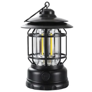 Rechargeable Vintage Handheld LED Lantern with Stepless Dimming for Camping