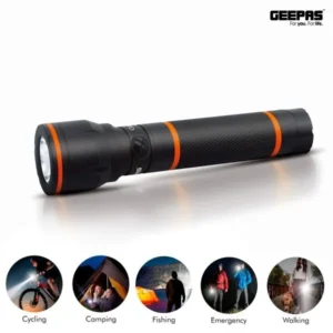 Rechargeable Waterproof LED Flashlight by Geepas - Model GFL4659N