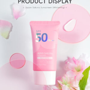 Sakura Face Sunscreen SPF 50 PA+++ - Hydrating, Brightening Formula, 50g