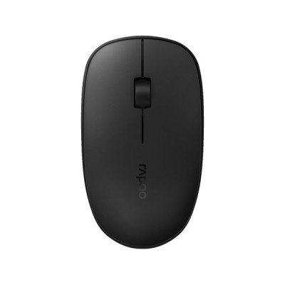 Silent Multi-Mode Wireless Mouse by Rapoo - Sleek Black Design % Silent Multi-Mode Wireless Mouse by Rapoo - Sleek Black Design