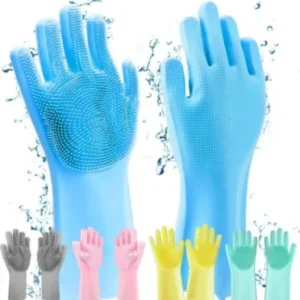 Silicone Dishwashing Gloves - 2 Pack, Magic Cleaning Mitts for Effortless Scrubbing