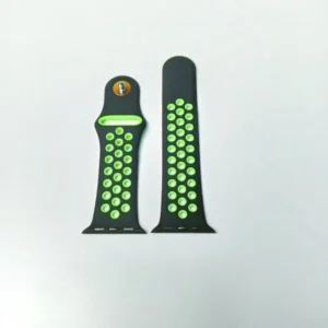 Silicone Octopus Straps for 38/40/41mm Smartwatches - Black and Green