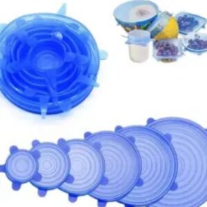 Silicone Stretch Lids Set – 6 Reusable Food Covers in Assorted Sizes for Bowls