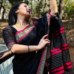 Silk Blend Half Saree with Matching Blouse - Elegant Traditional Wear