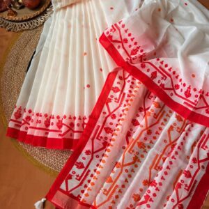 Silk Blend Screen Print Saree with Blouse - Elegant and Stylish Design
