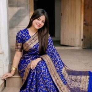 Silk Japanese Saree with Blouse Piece - Elegant Traditional Wear for Women