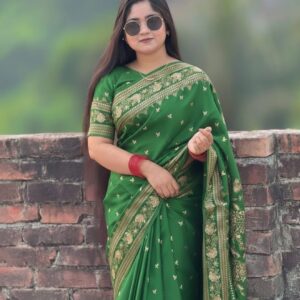 Silk Japanese Saree with Matching Blouse – Elegant Ethnic Wear