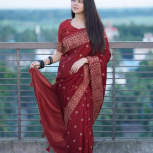 Silk Japanese Sharee with Blouse Piece - Elegant Traditional Wear