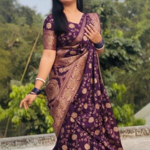 Silk Japanese Skin Print Saree with Matching Blouse Piece