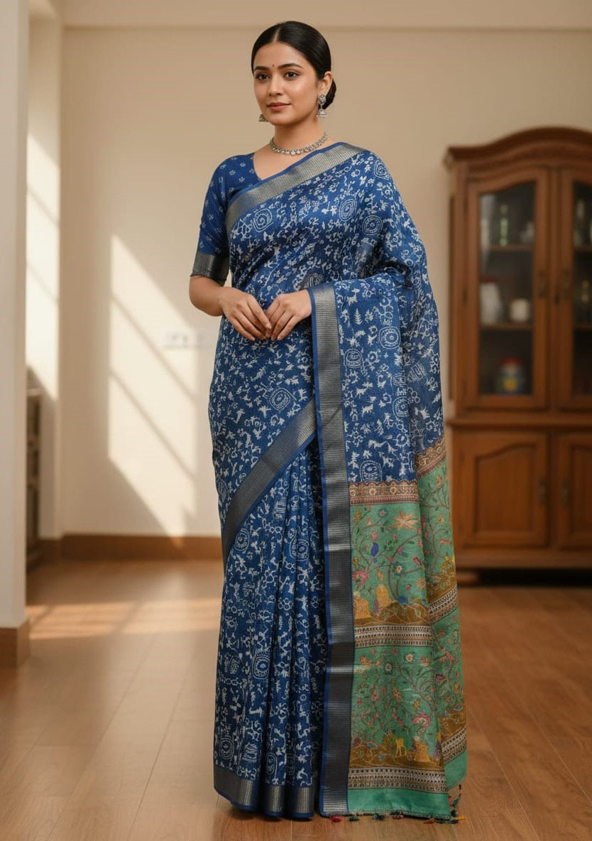 Silk Kaftan Saree - Elegant and Flowing Traditional Wear for Any Occasion % Silk Kaftan Saree - Elegant and Flowing Traditional Wear for Any Occasion
