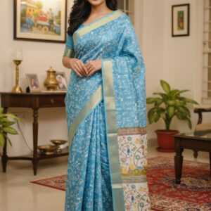 Silk Kaftan Saree - Elegant, Lightweight Design for Effortless Style