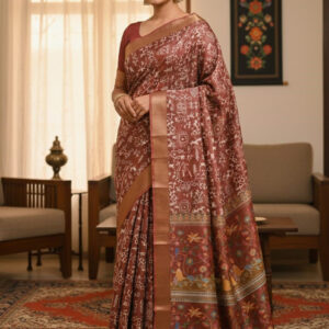 Silk Kaftan Saree – Elegant Traditional Wear for Stylish Women