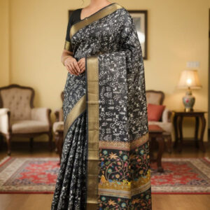 Silk Kaftan Saree - Elegant Traditional Wear for Timeless Style
