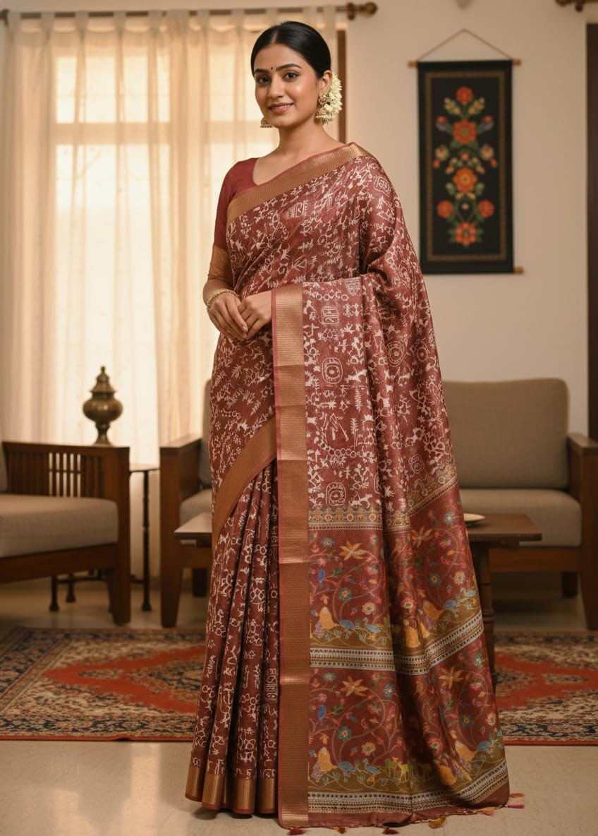 Silk Kaftan Saree - Elegant Traditional Wear for Timeless Style % Silk Kaftan Saree - Elegant Traditional Wear for Timeless Style