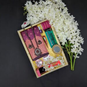 Silk Katan Saree Combo Set - Elegant Onion Design for Special Occasions