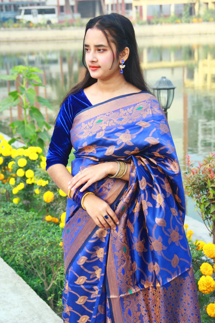 Silk Katan Saree - Luxurious Handwoven Traditional Ethnic Wear % Silk Katan Saree - Luxurious Handwoven Traditional Ethnic Wear
