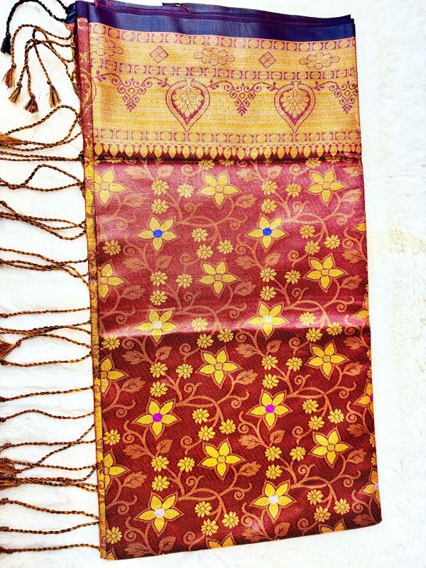 Silk Katan Saree - Luxurious Soft Fabric for Elegant Occasions % Silk Katan Saree - Luxurious Soft Fabric for Elegant Occasions