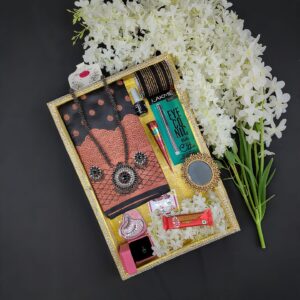 Silk Katan Saree Set - Elegant Black Combo for Special Occasions