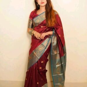 Silk Katan Saree with Blouse Piece - Elegant Traditional Wear for Special Occasions