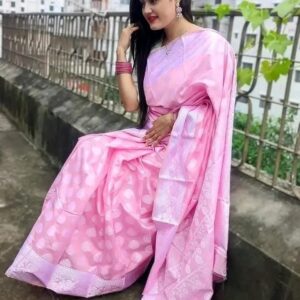 Silk Katan Saree with Indian-Inspired Design – Luxurious & Elegant