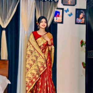 Silk Katan Sari - Luxurious Soft Fabric for Elegant Occasions