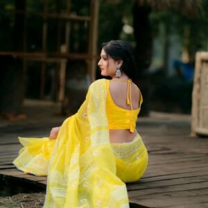 Silk Lace Embellished Half Saree for Elegant Occasions