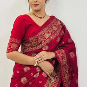 Silk Printed Japanese Style Saree with Blouse Piece - Elegant Ethnic Wear