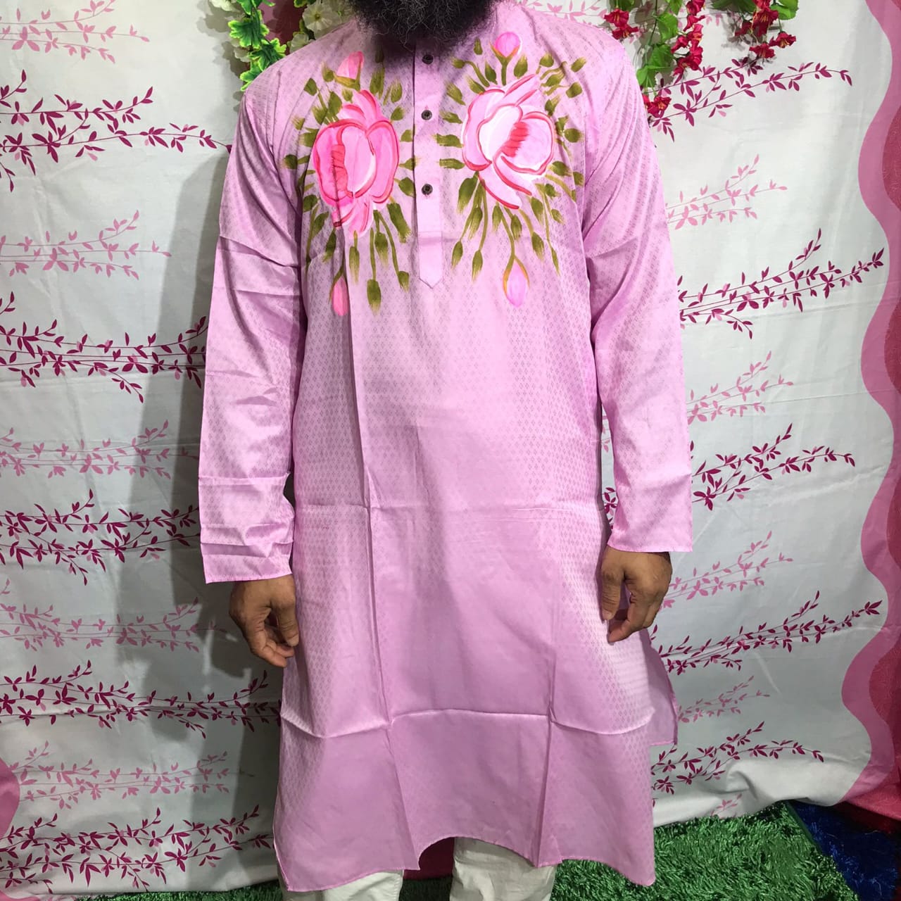 Silk Punjabi Kurta for Men - Elegant Traditional Wear for Special Occasions % Silk Punjabi Kurta for Men - Elegant Traditional Wear for Special Occasions