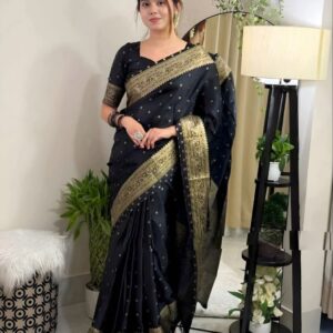 Silk Saree with Blouse Piece - Elegant Japanese-Inspired Design