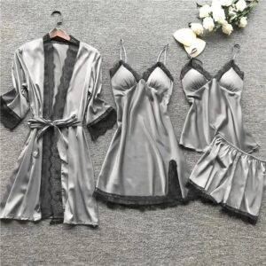 Silk Satin Night Dress for Elegant Sleepwear and Loungewear