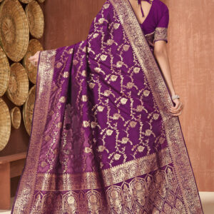 Silk Skin Print Saree with Blouse - Elegant Japanese Design for Special Occasions
