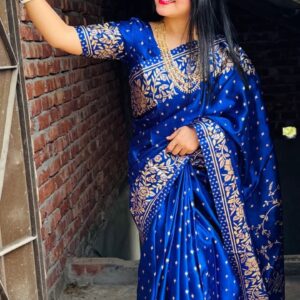 Silk Skin Print Saree with Blouse Piece - Elegant Japanese Design